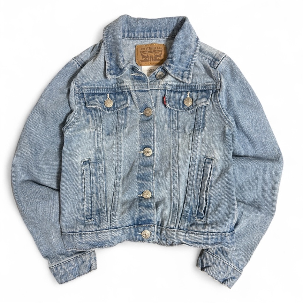 Levis Denim Jean Jacket Unisex Youth Sz S Classic Medium Wash Casual Outdoor